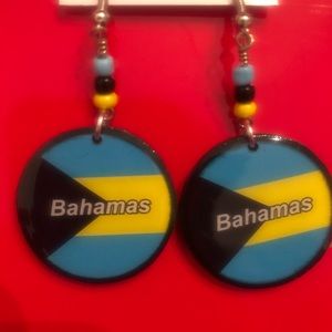 Bahamas flag earrings